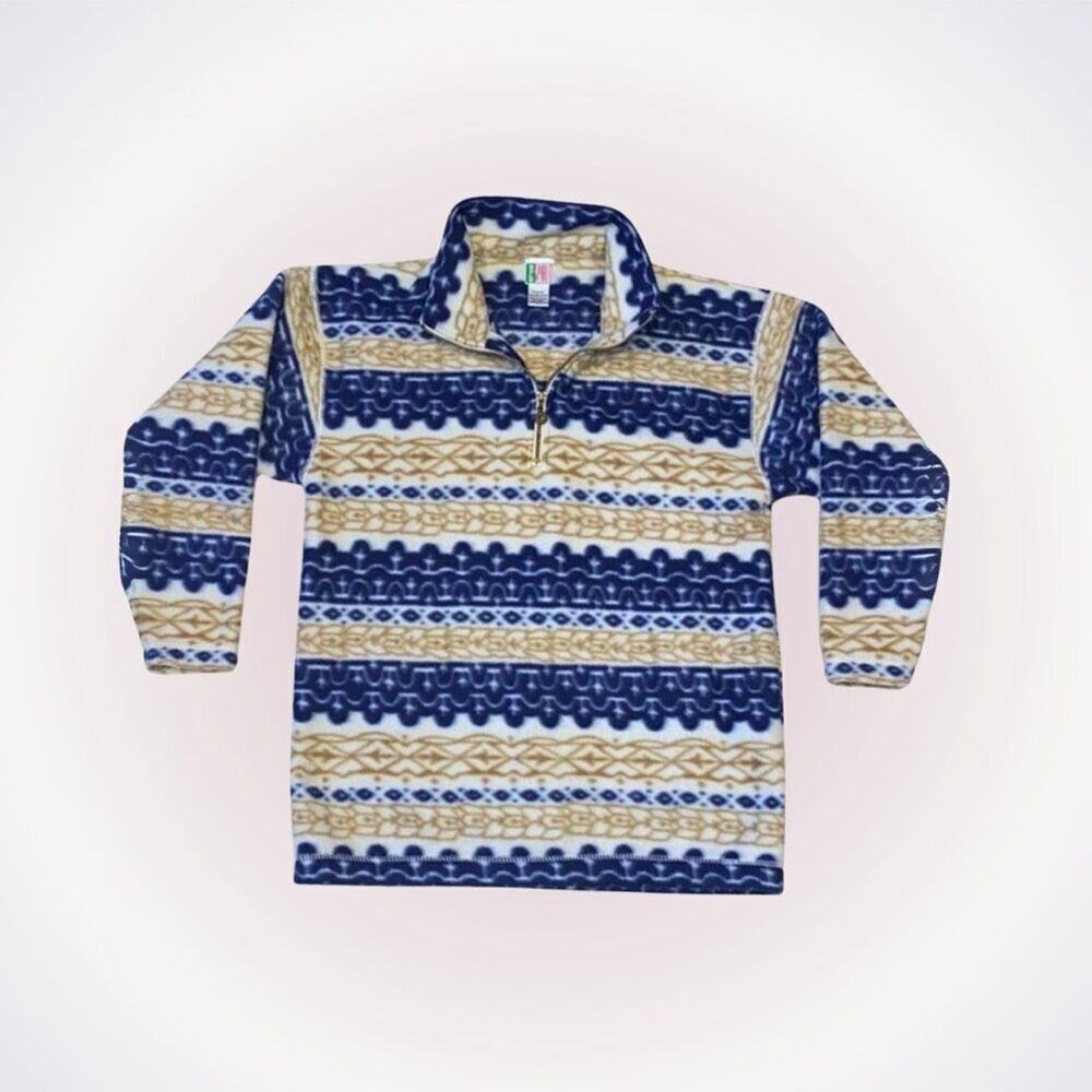 Bold Spirit Aztec Tribal Print Quarter Zip Fleece | Sz S